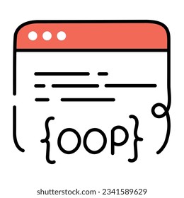 Doodle icon of page coding is up for premium digital use  