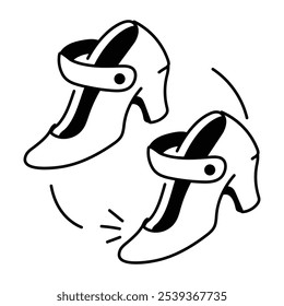 Doodle icon of a pair of dancing shoes
