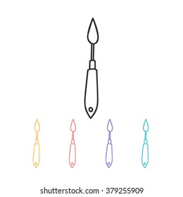 doodle icon. palette knife. vector illustration