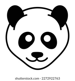 Icono de garabato de una cara de panda 