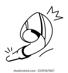 Un icono de doodle de una pipa de fiesta
