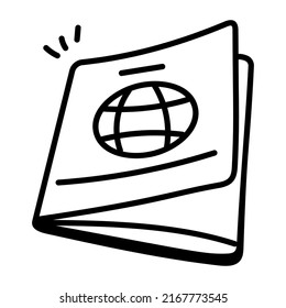 A doodle icon of a passport 

