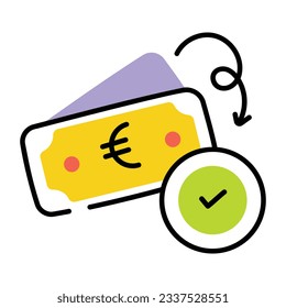 Icono de Doodle de pago completado 