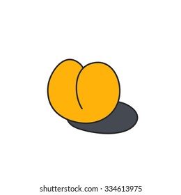doodle icon. peach. vector illustration