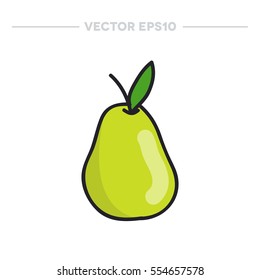 doodle icon. pear. vector illustration