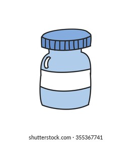 doodle icon. pills. vector illustration
