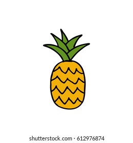 doodle icon. pineapple. vector illustration