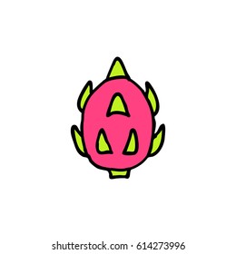 doodle icon. pitaya (dragon fruit). vector illustration