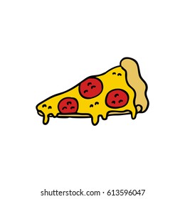 doodle icon. pizza. vector illustration