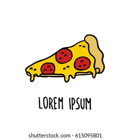 doodle icon. pizza. vector illustration