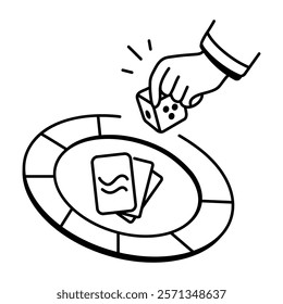A doodle icon of playing islandpoly game 
