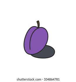 doodle icon. plum. vector illustration