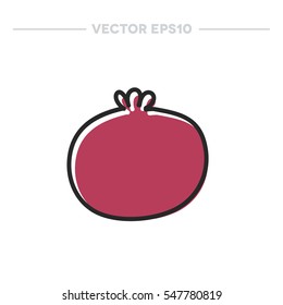 doodle icon. pomegranate. vector illustration