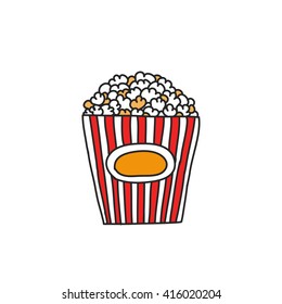 doodle icon. popcorn. vector illustration