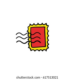 doodle icon. postage stamp. vector illustration