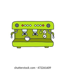 doodle icon. professional coffee machine. vector illustration