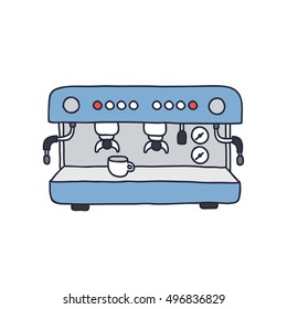doodle icon. professional coffee machine. vector illustration