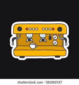 doodle icon. professional coffee machine. vector illustration