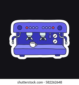 doodle icon. professional coffee machine. vector illustration
