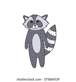 doodle icon. raccoon. vector illustration