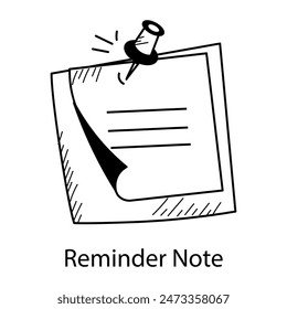 Here’s a doodle icon of reminder note 