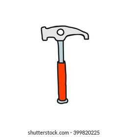 doodle icon. rock hammer. vector illustration