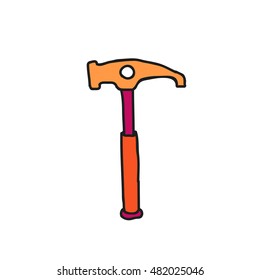 doodle icon. rock hammer. vector illustration