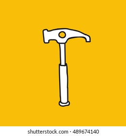 doodle icon. rock hammer. vector illustration