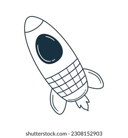 Doodle icon rocket vector illustration, Vector illustration of a space rocket
