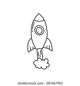 doodle icon. rocket. vector illustration