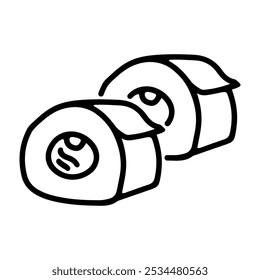 Doodle icon of roll sushi