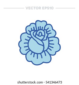 doodle icon. rose flower. traditional tattoo flash. vector illustration
