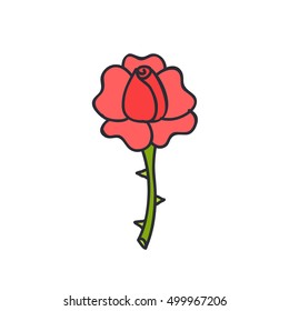doodle icon. rose. vector illustration