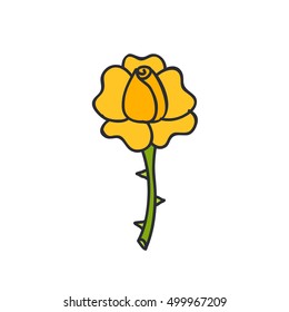 doodle icon. rose. vector illustration
