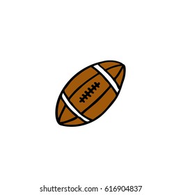 doodle icon. rugby ball. vector illustration
