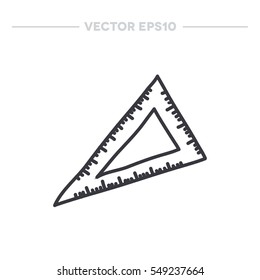 doodle icon. ruler. vector illustration