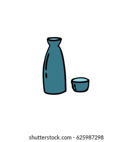 doodle icon. sake