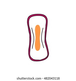 doodle icon. sanitary napkin. vector illustration