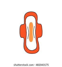 doodle icon. sanitary napkin. vector illustration