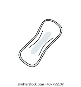 doodle icon. sanitary napkin. vector illustration