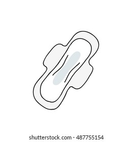 doodle icon. sanitary napkin. vector illustration
