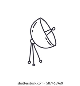 doodle icon. satellite dish. vector illustration