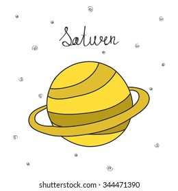 doodle icon. Saturn. vector illustration