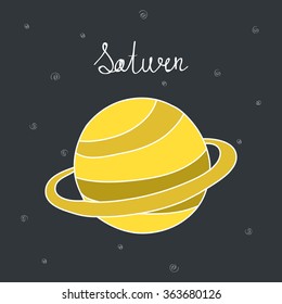 doodle icon. Saturn. vector illustration