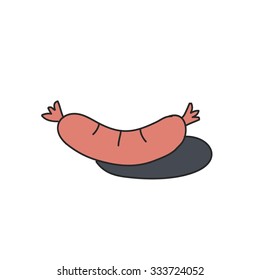 doodle icon. sausage. vector illustration
