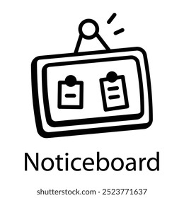 Um ícone de doodle do quadro de avisos da escola