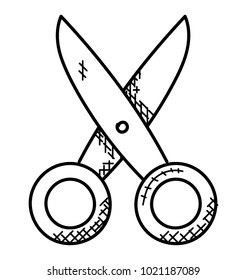 
Doodle icon scissors. Cutting tool
