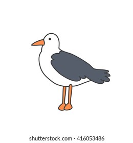 doodle icon. seagull. vector illustration
