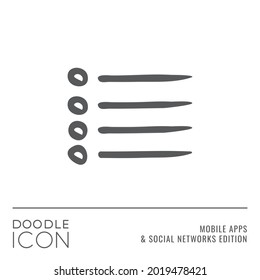Doodle Icon Series - Dots with Lines  as Check List Flat Outline Stroke Style Symbol in Mobile Apps and Social Networks Edition - Vector Pictogram Graphic Design
