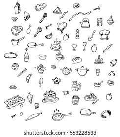 Doodle icon set cook